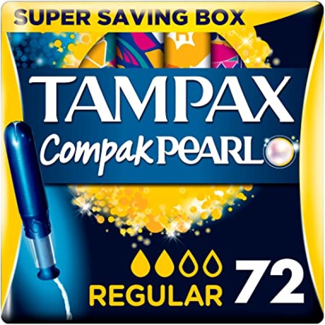 Tampax Economy Pack Compak Pearl Regular 72 Τεμάχια