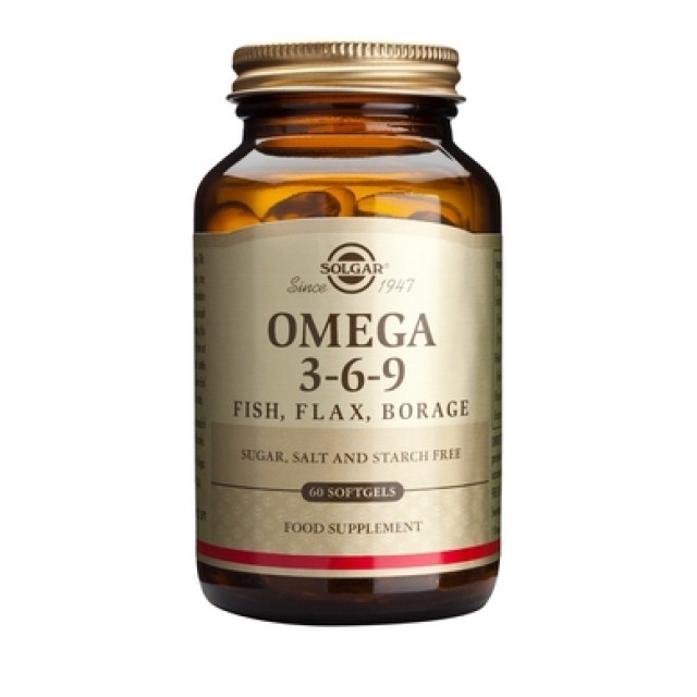 Solgar Omega 3-6-9 Softgels, Λιπαρά Οξέα 60 Μαλακές Κάψουλες