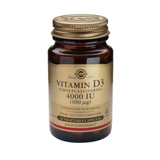 Solgar Vitamin D3 4000IU Veg. Caps, Συμπλήρωμα Διατροφής 60 Φυτικές Κάψουλες