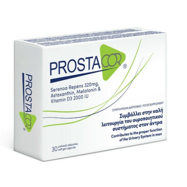 Prostacor Συμπλήρωμα Διατροφής για την Καλή Λειτουργία του Ουροποιητικού Συστήματος στον Άνδρα 30 softgel