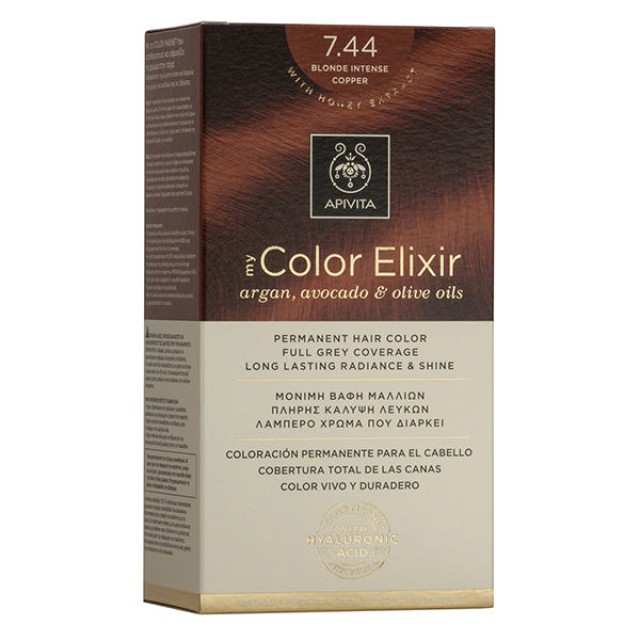 Apivita Βαφή Μαλλιών My Color Elixir Ξανθό Έντονο Χάλκινο/Blonde Intense Copper No7.44