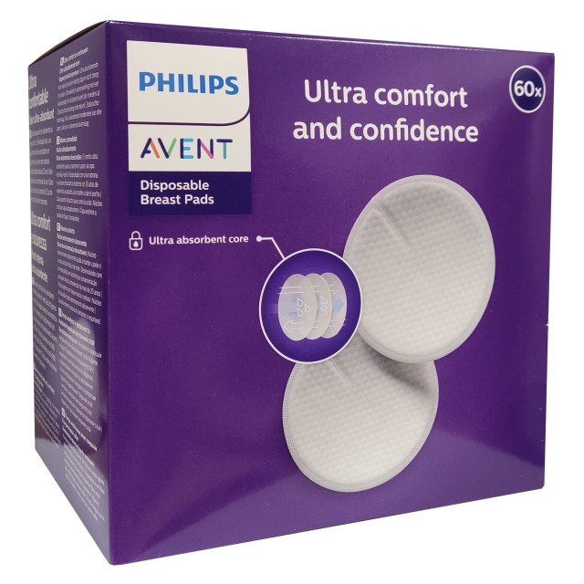 Avent Ultra Comfort Επιθέματα Στήθους μιας Χρήσης 60 Τεμάχια SCF254/61