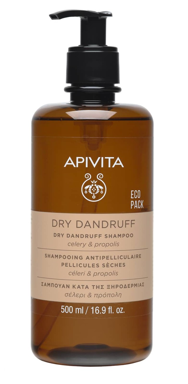 Apivita Shampoo Dry Dandruff, Eco Pack Σαμπουάν Κατά της Ξηροδερμίας, Σέλερι & Πρόπολη 500ml