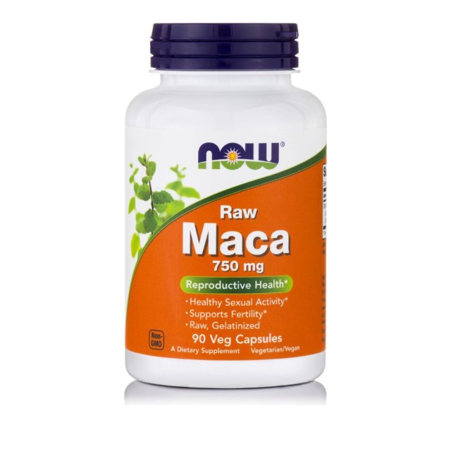 Now Foods Raw Maca 750mg, Συμπλήρωμα Διατροφής 90 Φυτικές Κάψουλες
