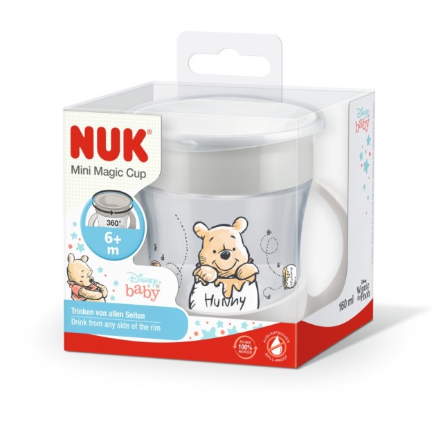 NUK Mini Magic Cup 6m+ Winnie The Pooh Γκρι 160ml