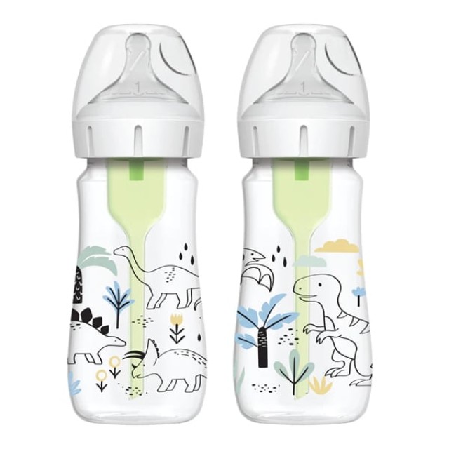 Dr. Brown Anti-Colic Options+ Μπιμπερό 270ml με δεινοσαύρους (2τμχ)