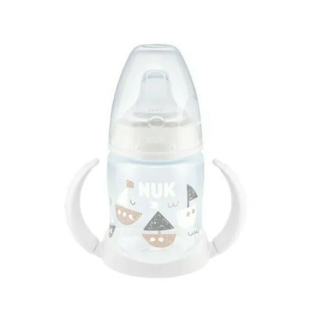 NUK Learner Bottle 6-18m Μπιμπερό Εκπαίδευσης με Δείκτη Ελέγχου Θερμοκρασίας, Χρώμα Λευκό 150ml
