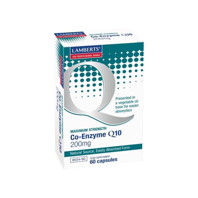 Lamberts Co-Enzyme Q10 200mg, σε Μορφή Ελαιώδους Εναιωρήματος 60 Caps