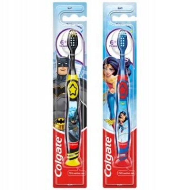 Colgate Junior Παιδική Οδοντόβουρτσα για Παιδιά 6+ Ετών, Ήρωες DC 1 Τεμάχιο