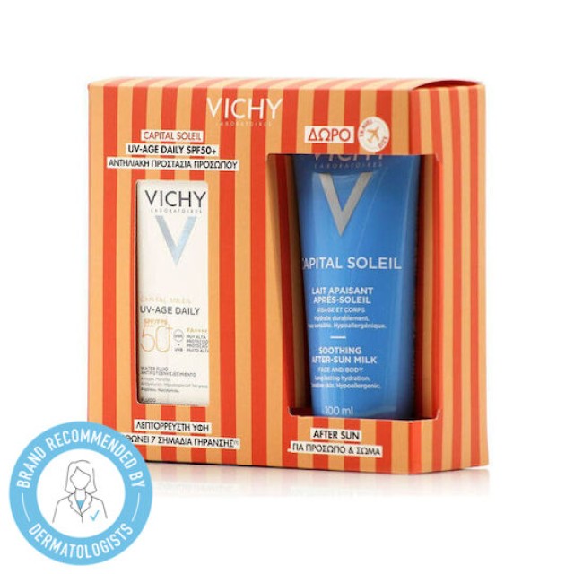 Vichy Capital Soleil Promo με UV-AGE Daily Λεπτόρρευστο Αντηλιακό Προσώπου SPF50+ 40ml & Δώρο After Sun για Πρόσωπο & Σώμα 100ml
