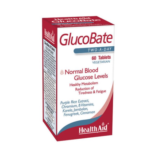 Health Aid GlucoBate, Συνδυασμός για Φυσιολογικά Επιπέδων Γλυκόζης 60 Vegeterian Ταμπλέτες