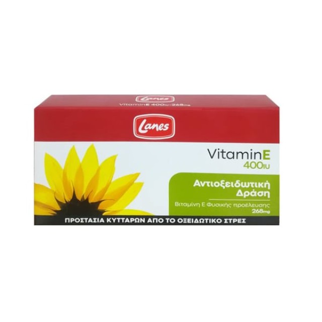Lanes Vitamin E 400iu Αντιοξειδωτική Δράση, Βιταμίνη Ε Φυσικής Προέλευσης 268mg 30 Κάψουλες 
