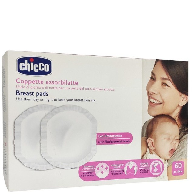 Chicco Επιθέματα Στήθους Αντιβακτηριακά 60τμχ.