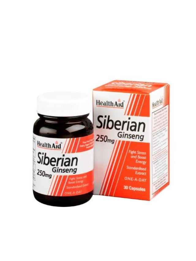 Health Aid Siberian Ginseng 250mg, Συμπλήρωμα Διατροφής που Βοηθά στην Τόνωση του Ανοσοποιητικού 30 Κάψουλες