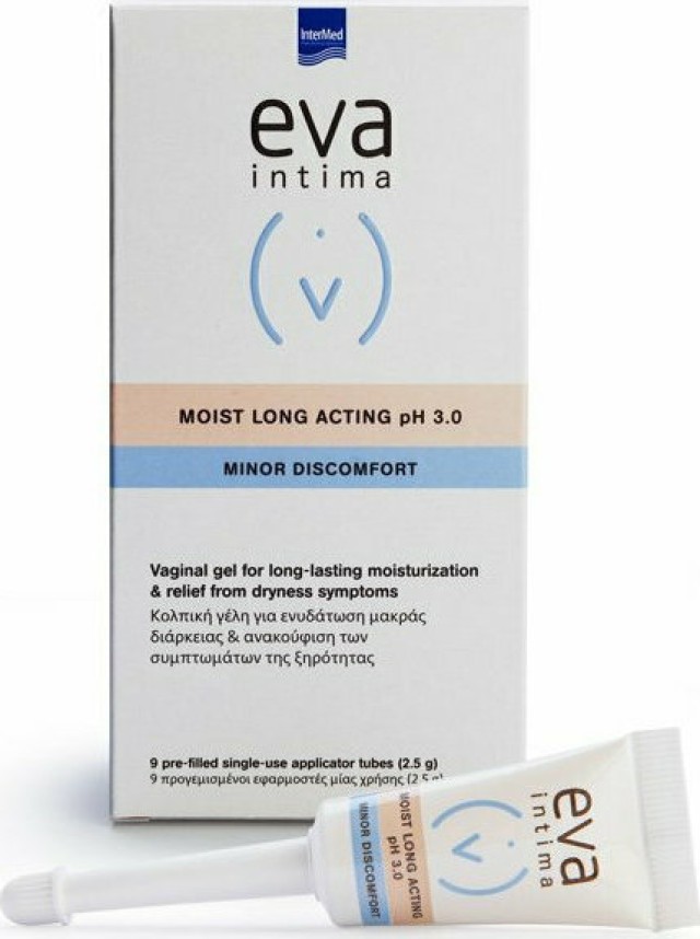 Intermed Eva Moist Long Acting pH3.0 Κολπική Γέλη ανακουφίζει από την Κολπική Ξηρότητα x9 Προγεμισμένοι Εφαρμοστές