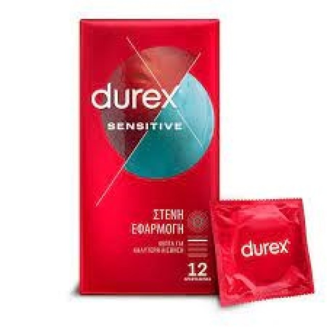 Durex Sensitive Λεπτά Προφυλακτικά με Στενή Εφαρμογή 12 Τεμάχια