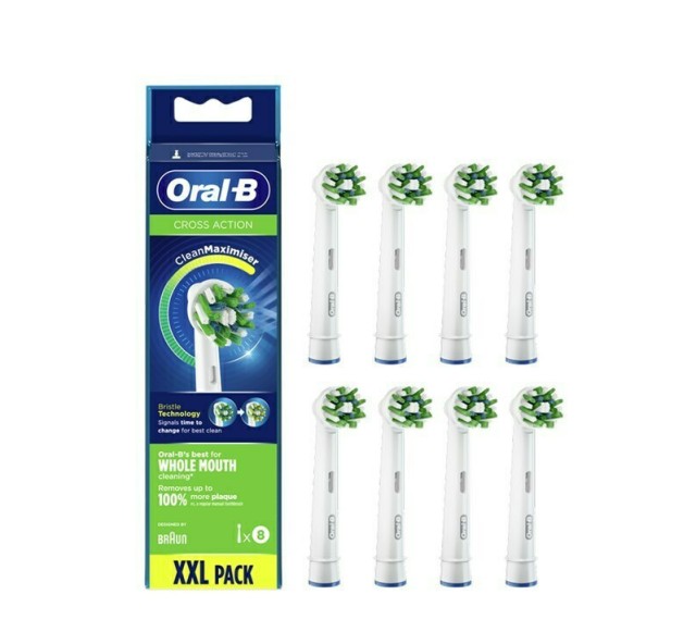 Oral-B Ανταλλακτικές Κεφαλές Cross Action, για Ηλεκτρική Οδοντόβουρτσα 8 Τεμάχια