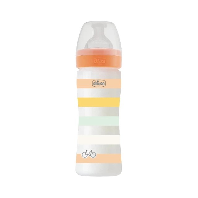 Chicco Well Being Anti-Colic System Πλαστικό Μπιμπερό με Θηλή Σιλικόνης 2m+ 250ml