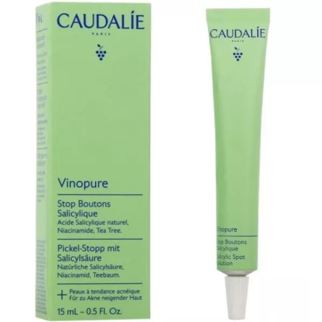 Caudalie Vinopure Salicylic Spot Solution Kρέμα Τοπικής Εφαρμογής για Σπυράκια 15ml