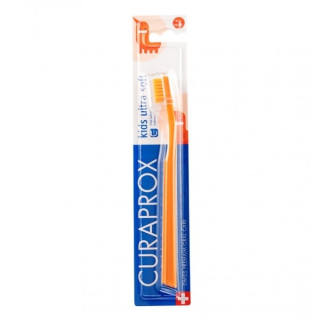 Curaprox Kids Ultra Soft Παιδική Οδοντόβουρτσα 4-12 Χρονών, Χρώμα Πορτοκαλί 1 Τεμάχιο