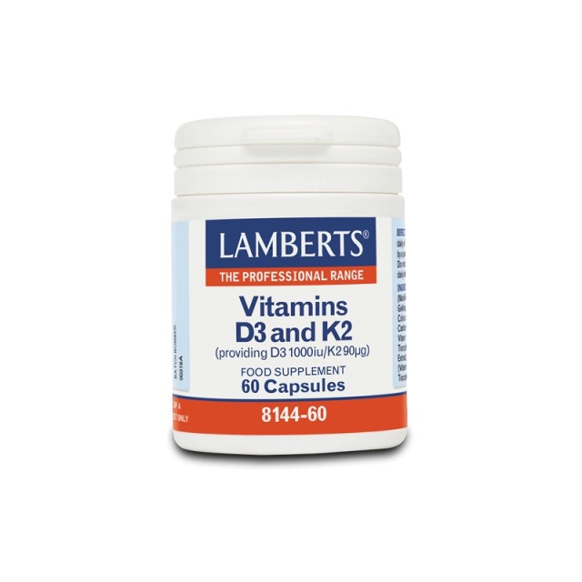Lamberts Vitamin D3 1000iu & K2 90 µg, Σύμπλεγμα Βιταμίνης Κ2 & Βιταμίνης D 60tabs