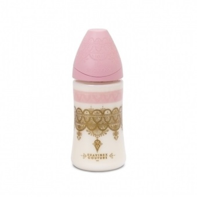 Suavinex Premium Με Στρογγυλή Θηλή Ροζ 270ml +0m