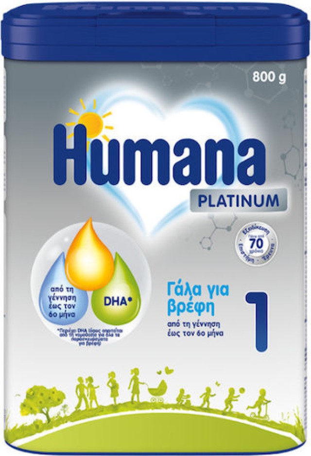 Humana Platinum 1 Γάλα για Βρέφη, Από τη Γέννηση έως τον 6ο Μήνα 800gr