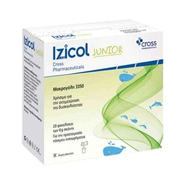 Izicol Junior Μακρογόλη 3350 Για Την Αποτελεσματική Αντιμετώπιση της Δυσκοιλιότητας 20 Φακελίσκοι x 6gr Σκόνη