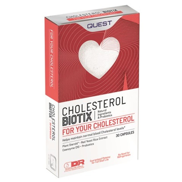 Quest Cholesterol Biotix Συμπλήρωμα Διατροφής για τον Έλεγχο της Χοληστερόλης στο Αίμα 30caps