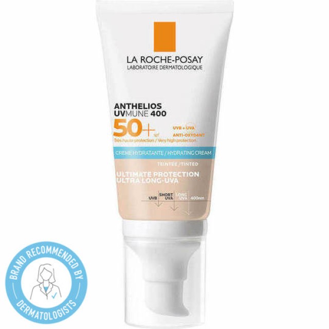 La Roche Posay Anthelios UVmune 400 Hydrating Cream SPF50+, Αντηλιακή Ενυδατική Κρέμα, με Χρώμα 50ml