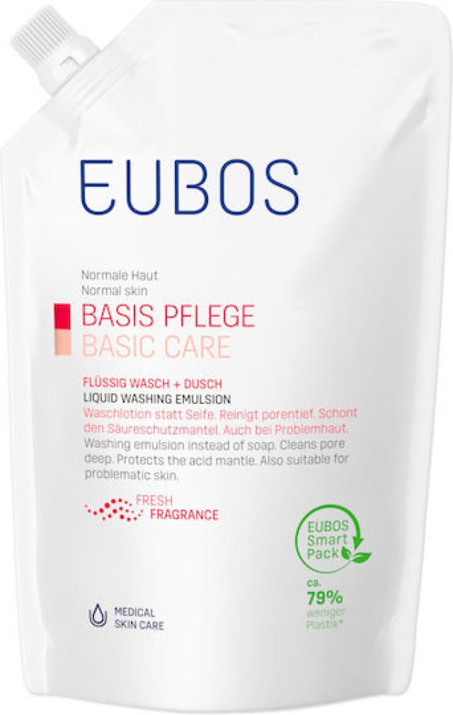 Eubos Refill Liquid Washing Emulsion Red, Υγρό Καθαρισμού Προσώπου & Σώματος 400ml