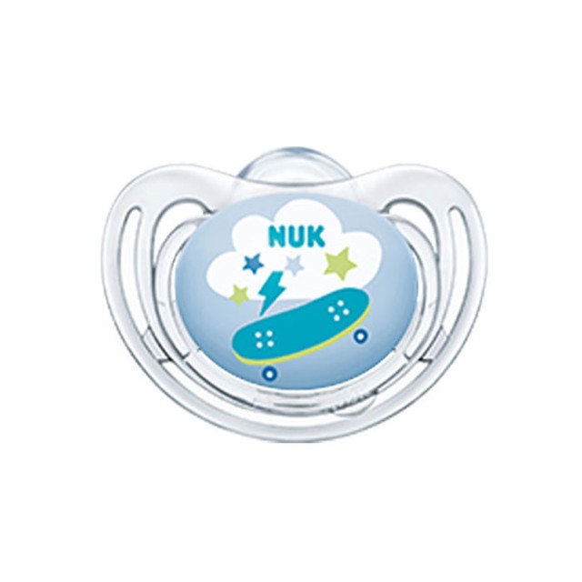 Nuk Freestyle Πιπίλα Σιλικόνης 0-6m, Χρώμα Γαλάζιο 1 Τεμάχιο