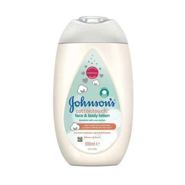 Johnsons Baby Cotton Touch Βρεφική Λοσιόν για Πρόσωπο & Σώμα, 300ml