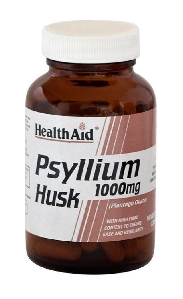 Health Aid Psyllium Husk 1000mg, Συμπλήρωμα Διατροφής -ΨΥΛΛΙΟ πεπτικές ίνες σε κάψουλες  60 Κάψουλες