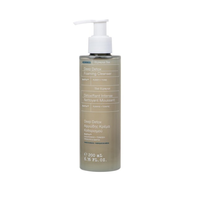 Korres Deep Detox Foaming Cleanser Τσάι Του Ολύμπου, Αφρώδης Κρέμα Καθαρισμού 200ml