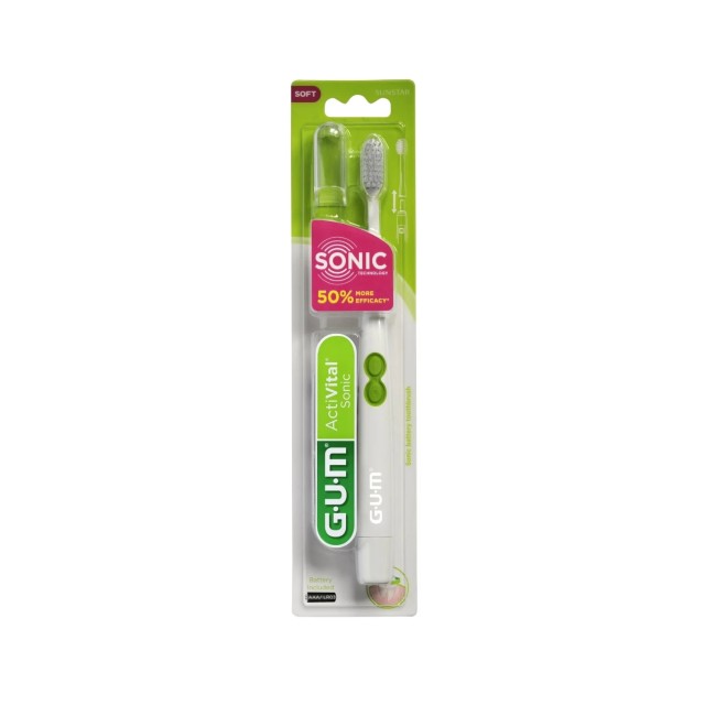 Gum ActiVital Sonic 4100 Soft Οδοντόβουρτσα Mε Μπαταρία Λευκό 1 τεμάχιο