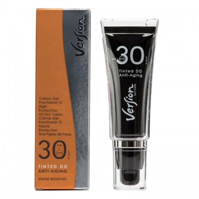 Version Tinted DD Anti-Aging Cream Gel SPF30, Ισχυρή Αντηλιακή Αντιρυτιδική Κρέμα Προσώπου με Χρώμα 50ml