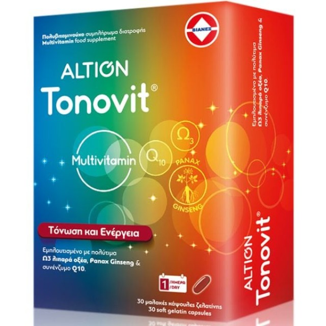 Altion Tonovit Multivitamin Πολυβιταμίνη για Ενέργεια & Ενίσχυση του Ανοσοποιητικού 30 κάψουλες