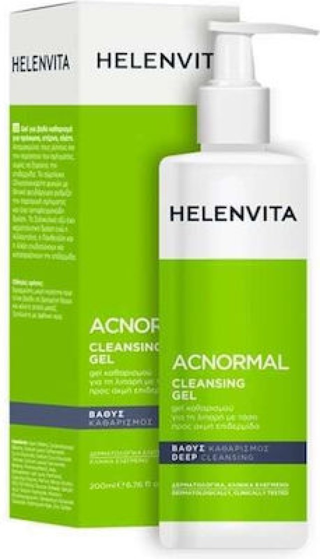 Helenvita ACNormal Cleansing Gel, Καθαριστικό Ζελ Προσώπου για Λιπαρές Επιδερμίδες 200ml