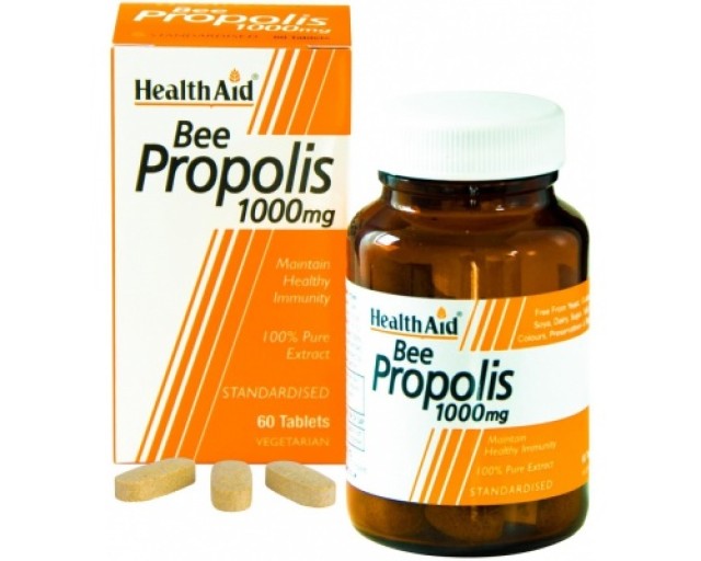 Health Aid Bee Propolis 1000mg, Συμπλήρωμα Διατροφής 60 Ταμπλέτες