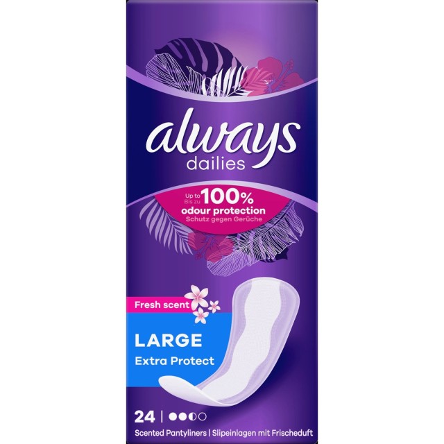 Always Dailies Extra Protect Fresh Scent Large 24 Τεμάχια