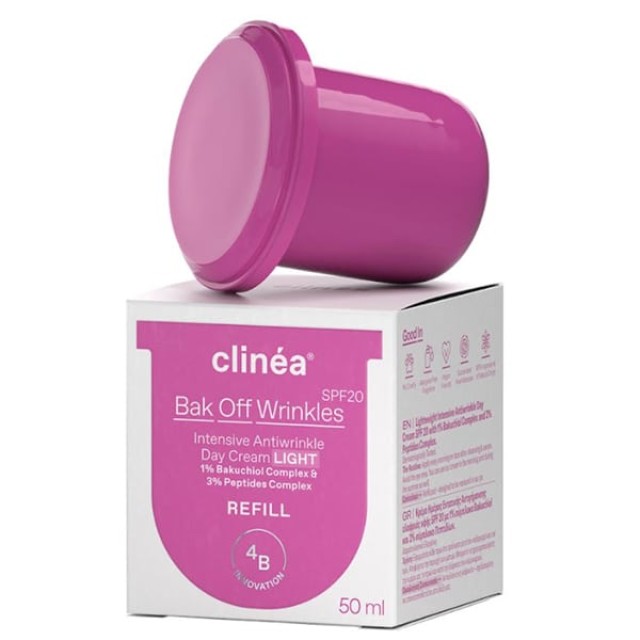 Clinea Refill Bak Off Wrinkles day crteam Light SPF20 Refill Κρέμας Ημέρας Ανταλλακτικό 50ml