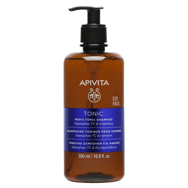 Apivita Shampoo Tonic Men, Εco Pack Τονωτικό Σαμπουάν Κατά Της Τριχόπτωσης Για Άνδρες 500ml