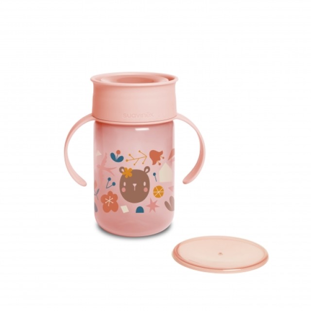 Suavinex Trainer Cup 360ᵒ Forest +12m, Χρώμα Ροζ 340ml