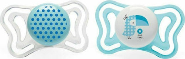 Chicco PhysioForma Light 2-6m Πιπίλες Σιλικόνης, Χρώμα Γαλάζιο & Διάφανο 2 Τεμάχια