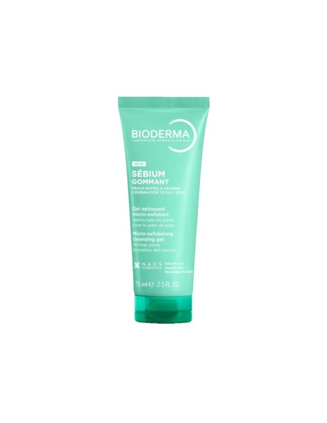 Bioderma Sebium Gommant Gel Καθαρισμού & Απολέπισης για Μικτό προς Λιπαρό Δέρμα, 75ml
