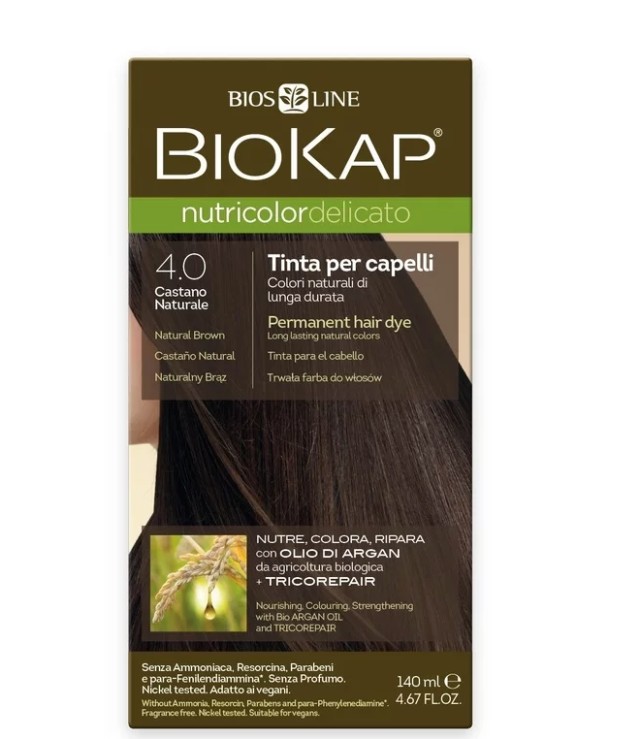 Biokap N4.0 Natural Brown, Βαφή Μαλλιών Χρώμα Καστανό Φυσικό 140ml