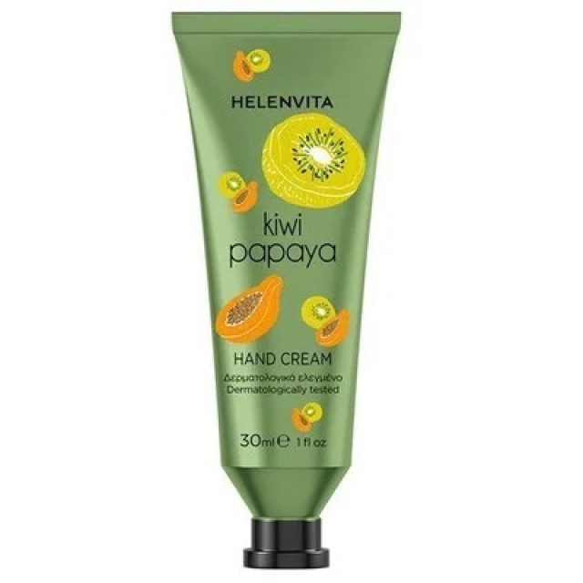 Helenvita Hand Cream Kiwi Papaya, Ενυδατική Κρέμα Χεριων με Τροπικά Φρούτα 30ml
