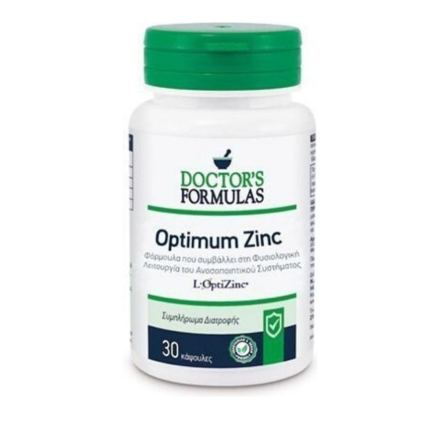Doctors Formulas Optimum Zinc, Ψευδάργυρος που Ενισχύει το Ανοσοποιητικό Σύστημα 30caps