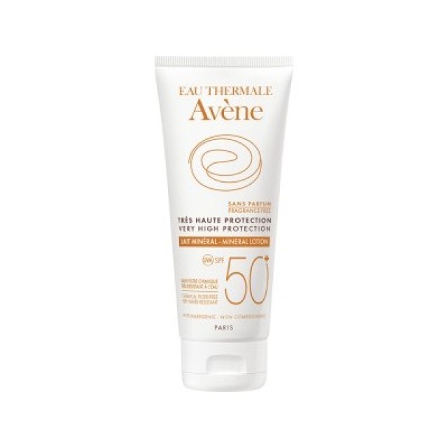 Avene Soins Solaires Mineral, Αντηλιακό Γαλάκτωμα για μη Ανεκτικό Δέρμα SPF50+ 100ml